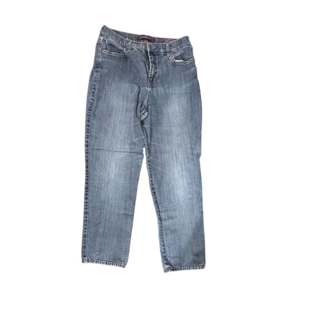 Gloria Vanderbilt Amanda Jeans Women’s 12 Blue Denim Straight-Leg Mid-Rise